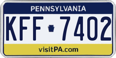 PA license plate KFF7402