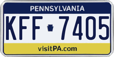 PA license plate KFF7405