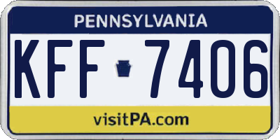 PA license plate KFF7406