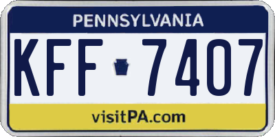 PA license plate KFF7407
