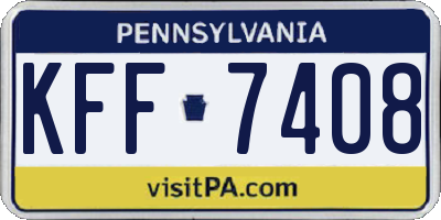 PA license plate KFF7408