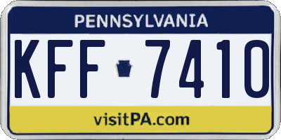 PA license plate KFF7410