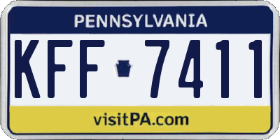 PA license plate KFF7411
