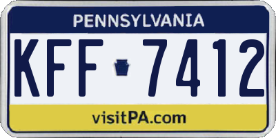 PA license plate KFF7412