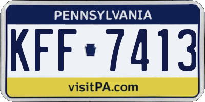 PA license plate KFF7413