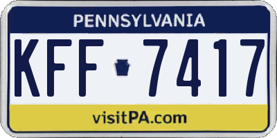 PA license plate KFF7417