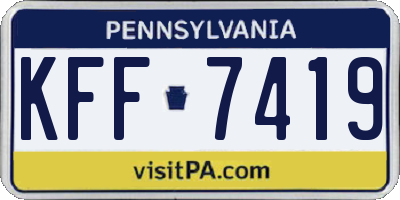 PA license plate KFF7419