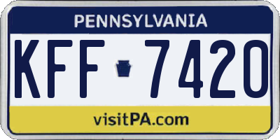 PA license plate KFF7420