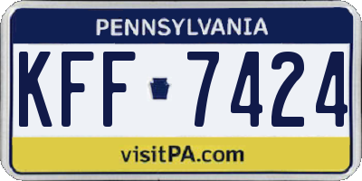 PA license plate KFF7424