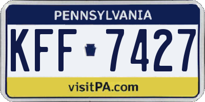PA license plate KFF7427