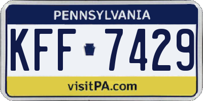 PA license plate KFF7429