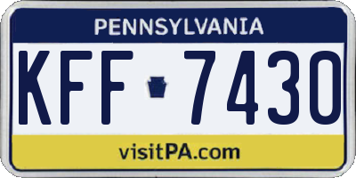 PA license plate KFF7430