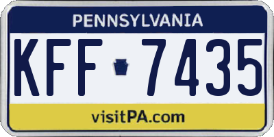 PA license plate KFF7435