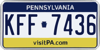 PA license plate KFF7436