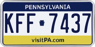 PA license plate KFF7437