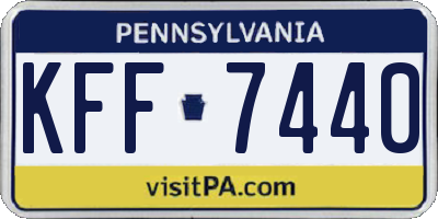 PA license plate KFF7440