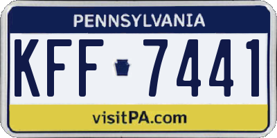 PA license plate KFF7441