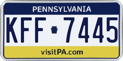 PA license plate KFF7445