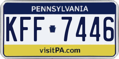 PA license plate KFF7446