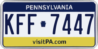 PA license plate KFF7447