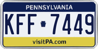 PA license plate KFF7449