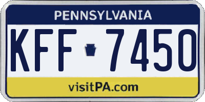 PA license plate KFF7450