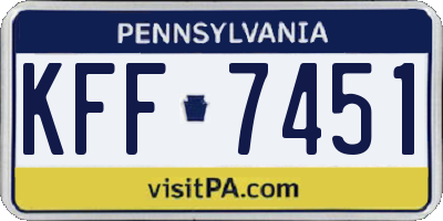 PA license plate KFF7451
