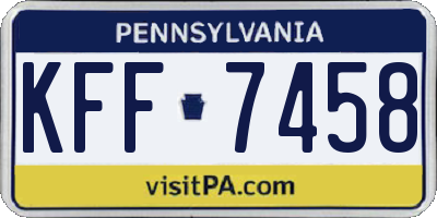 PA license plate KFF7458