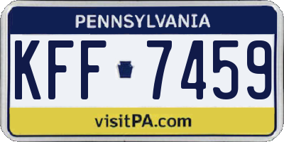 PA license plate KFF7459