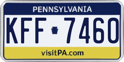 PA license plate KFF7460