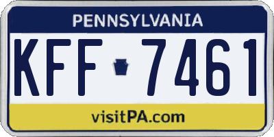 PA license plate KFF7461