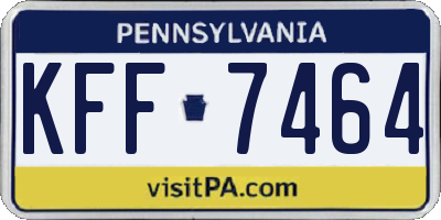 PA license plate KFF7464