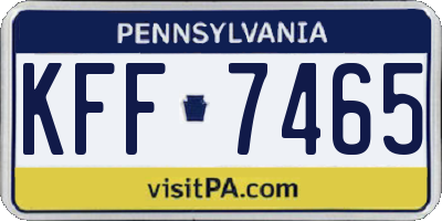PA license plate KFF7465