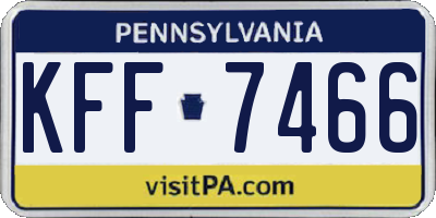 PA license plate KFF7466