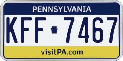 PA license plate KFF7467