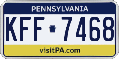 PA license plate KFF7468