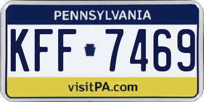 PA license plate KFF7469