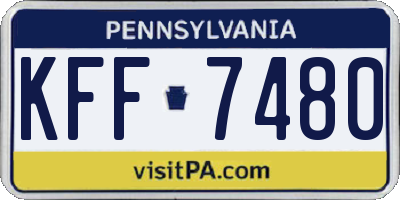 PA license plate KFF7480