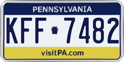 PA license plate KFF7482