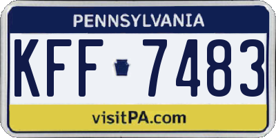 PA license plate KFF7483