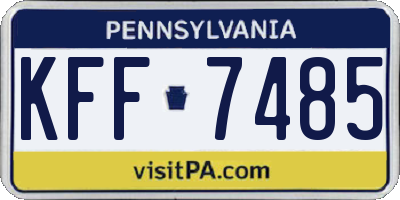 PA license plate KFF7485