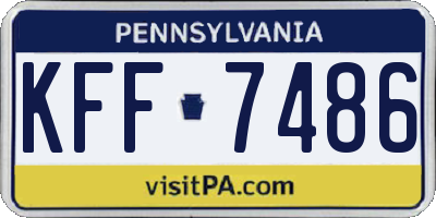 PA license plate KFF7486