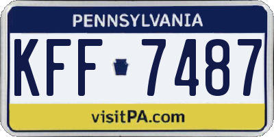 PA license plate KFF7487