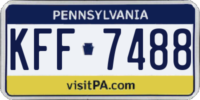 PA license plate KFF7488
