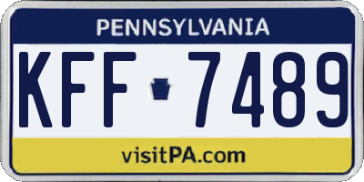 PA license plate KFF7489