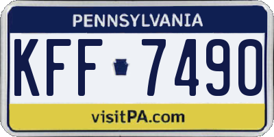 PA license plate KFF7490