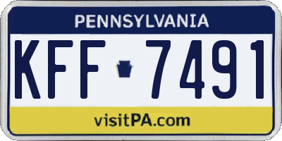 PA license plate KFF7491