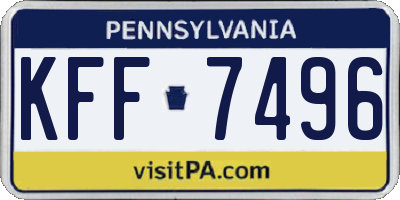 PA license plate KFF7496