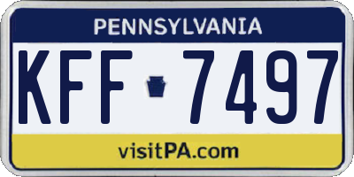 PA license plate KFF7497