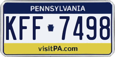 PA license plate KFF7498